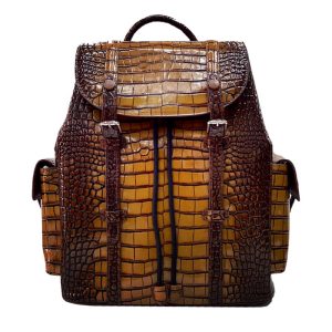 crocodile belly leather large capacity computer outdoor travel backpack