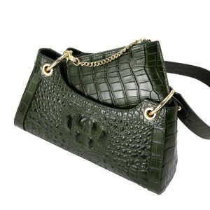 crocodile leather women bag shoulder crossbody bag built in coin purse