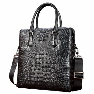 crocodile leather men's handbag business crossbody bag