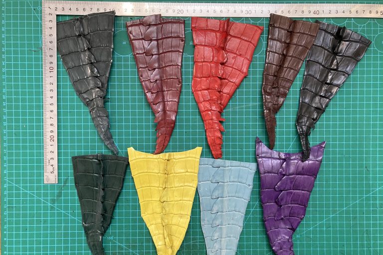 DIY small leather tail from crocodile tail leather scraps