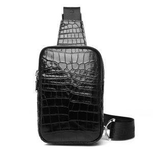 crocodile leather men's crossbody bag shoulder bag chest bag